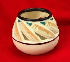  Partylite Feather Pots Votive Tealight Candle Holder Southwestern Aztec