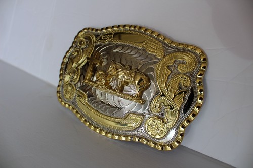 COWBOY CHURCH PRAYER WESTERN BELT BUCKLE METAL FASHION ART BRAND NEW 5" x 4" - Picture 23 of 39