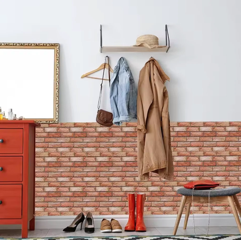 10x Pannelli Murali 3D Adesivi Impermeabili Effetto Mattoni 30x30cm - Immagine 2 di 4