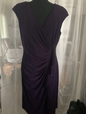 Black Label By Evan Picone Business Career Cascade Side Ruched Women Dress Sz 12