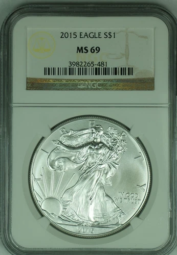 2015 American Silver Eagle $1 Coin ASE NGC MS-69 (49)