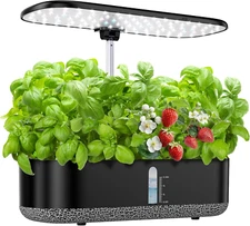 Large Hydroponics Growing System 14 Pods, Indoor Herb Garden with LED Grow Light