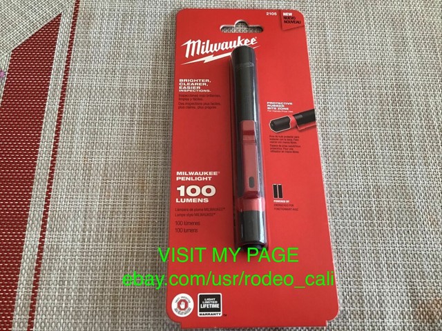 milwaukee 2105 aluminum 100 lumen pen light with clip