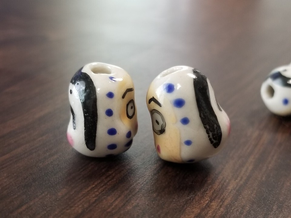 Handmade material Pottery Lampwork beads Otafuku Okame Hyotoko eBay