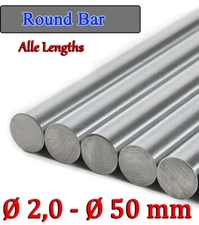 Bright Mild Steel Ø4 - Ø50mm Round Bar Solid Metal Rod - Various Lengths
