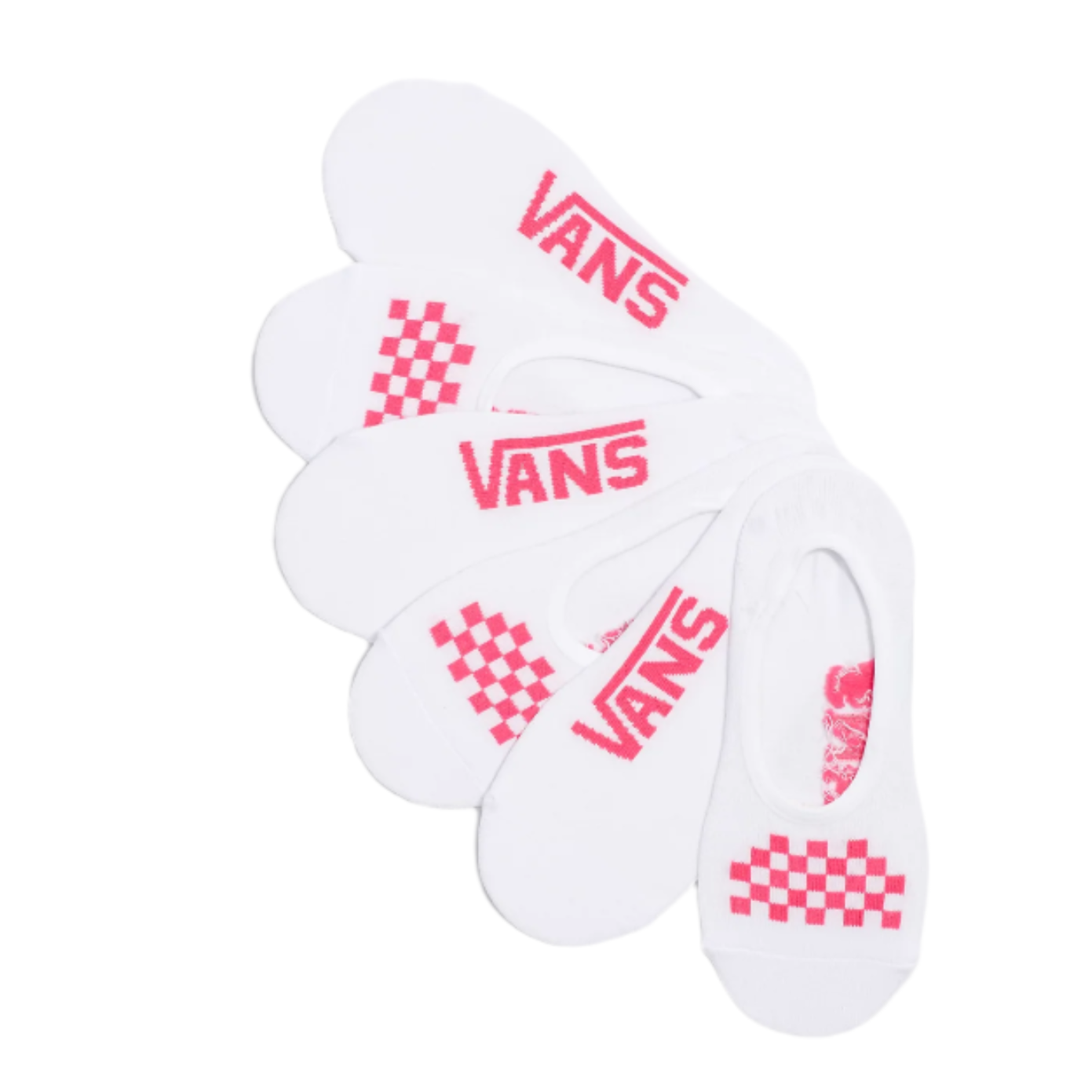 Vans No Show Socks 3-Pack White Wild Orchid Pink-image