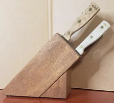 Vintage Old Homestead Lifetime Cutlery 5 Knives, Sharpener & Block