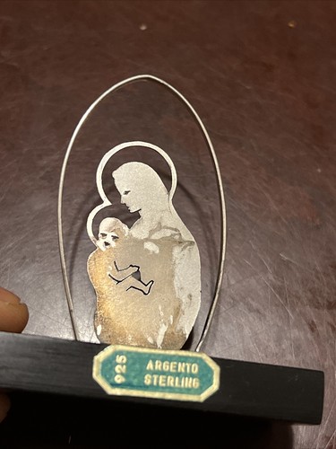 Vintage Argento Sterling Silver 925 Cut Out Mary Jesus Christian - Picture 4 of 11