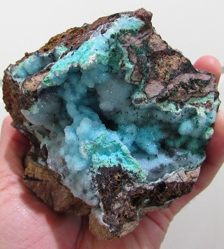 SENSATIONAL SPARKLING CHRYSOCOLLA W/ DRUZY QUARTZ CRYSTAL!!! REPUBLIC OF CONGO - Picture 11 of 11