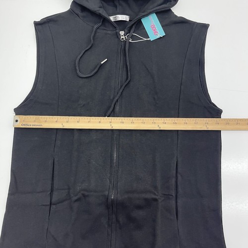 Ohoo Black Muscle Cut Off Sleeveless Gym Hoodie Mens Size Medium NEW - Picture 6 of 6