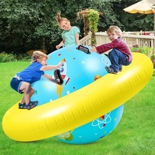 Poen Inflatable Dome Rocker Bouncer 63''L x 63''W x 39''H, Blow up Climbing