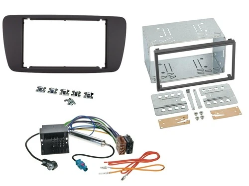 Installation kit double DIN car radio for Seat Ibiza from 08 Azabache black