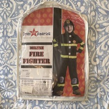 Deluxe Fire Fighter Costume Size Small 4-6 Missing Helmet