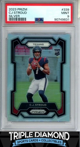 2023 Panini Prizm C.J. Stroud Rookie RC Silver Prizm Texans PSA 9 Mint F120