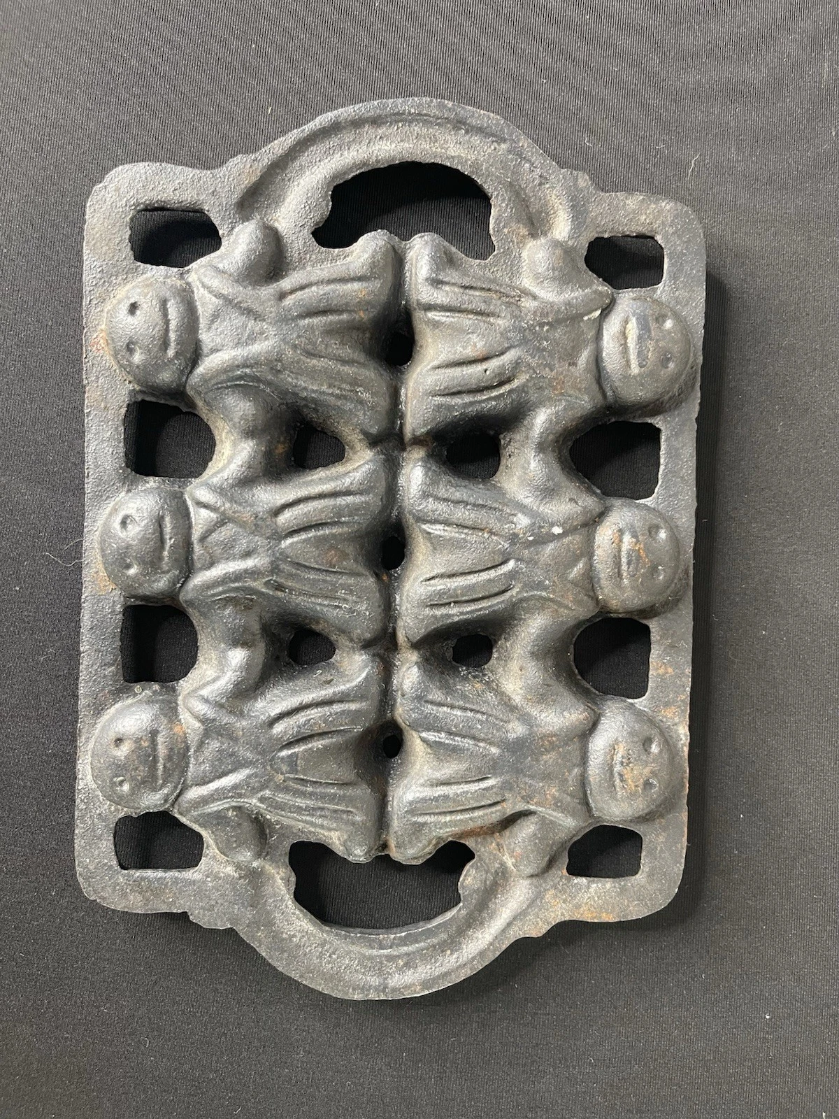 John Wright Cast Iron Gingerbread Man Mold | Vintage Gem Muffin Pan | USA