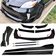 For Toyota Yaris Camry Front Bumper Lip Spoiler Body Kit Glossy Black Side Skirt