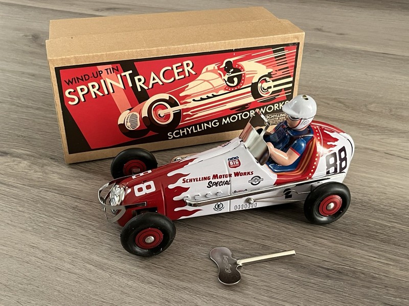 Schylling  Collector Series Wind Up Tin Sprint Racer, 1950s Reproduction Toy