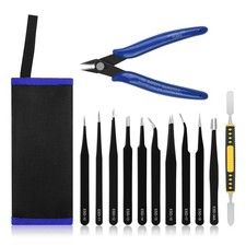 Pinzetten Set Elektronik Pr&auml;zision Antistatisch Edelstahl ESD Reparatur 11 St&uuml;ck