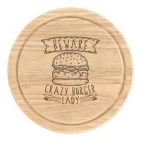 Beware VerrüCkte Hamburger Damen Rund Hacken KäSebrett Fast Food Lustiger Witz