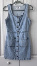 Reformation Jeans Denim Mini Dress Womens 4 Sleeveless Lyocell Cotton Buttons