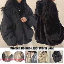 Womens Thicken Outwear Fleece Hooded Jacket Casual Winter Warm Parkas Coat Tops