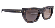New Gucci Women Havana Tortoise Geometric Brown Sunglasses GG1520S 002 53 405