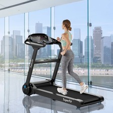 2.25HP Folding Treadmill Running Machine W/LED Touch Screen APP Control Speaker