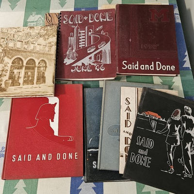 #ad #ad Said And Done Muskegon Senior High School Year Book Lot Of 10 1930s 40s amp; 50s $129.00