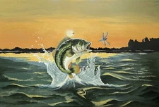 Breaking The Surface 24x36 In Acrylic Painting On Canvas Signed by Me Artist