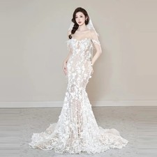 Elegant Lace Wedding Dresses Sweetheart Off Shoulder Bridal Gowns Customized