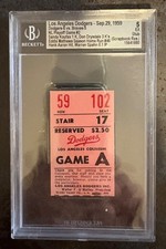 1959 NL Playoff (Game A) Ticket Stub:  L.A. DODGERS vs Milwaukee BRAVES