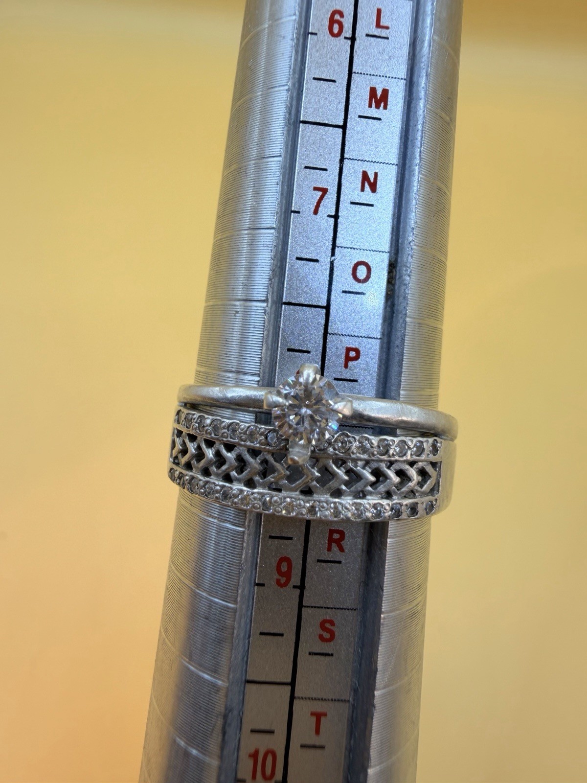 Sterling silver ring with sparkling Stone Uk size Q#114 image 8