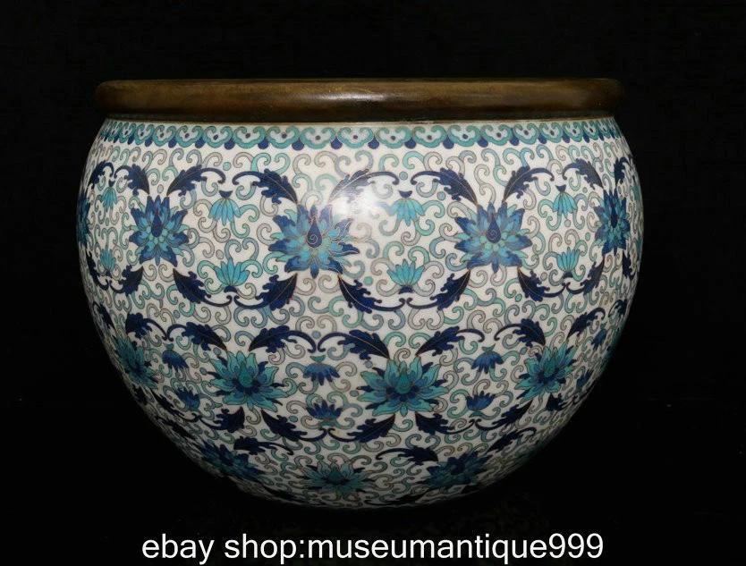 古董原始景泰蓝古董中国盆| eBay
