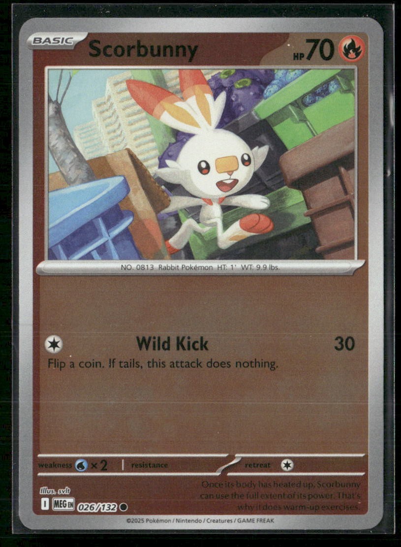 Scorbunny ME01: Mega Evolution 026/132 Reverse Holo NM