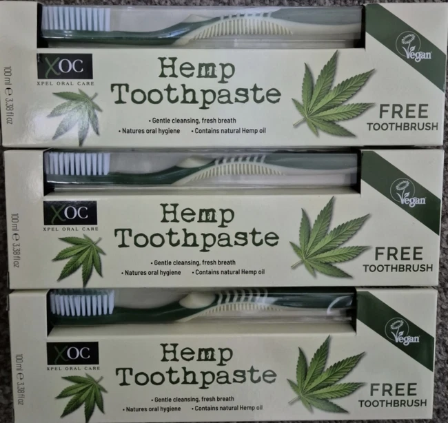 XOC FLUORIDE FREE TOOTHPASTE 100ml X 3 tubes - Non fluoride - Hemp Toothpaste