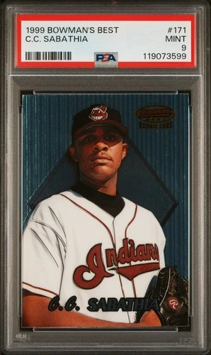 Graded 2025 HOF RC! C.C. Sabathia PSA 9 Mint 1999 Bowman's Best #171 Rookie Card