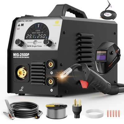 250Amp 5 in 1 MIG Welder MMA TIG Gas Gasless Pulse MIG Aluminium Welding Machine