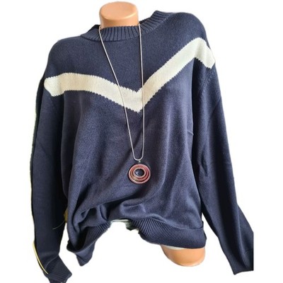 Arizona Pulli Pullover Pulli AJC Oberteil Gr. 36 bis 52 blau weiß Damen (7601)
