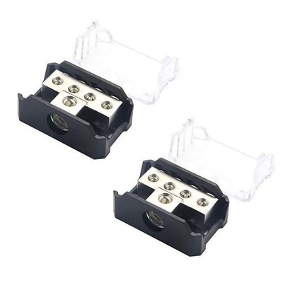 2x Power Ground Amp Distribution Block Equipped with an Anti-corrosion cover