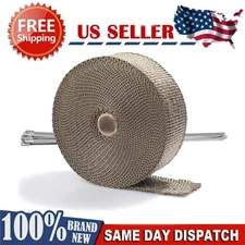 2"x 50ft Titanium Exhaust Heat Wrap For Car & Motorcycle Exhaust Tape+Ties