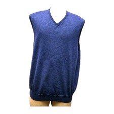 Club Room men's vest 100 Merino wool blue men's vest size XXL