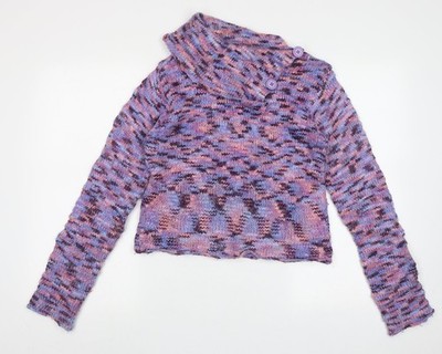 George Mädchen lila Rollkragen geometrisch Acryl Pullover Pulli Größe 13-14 Jahre