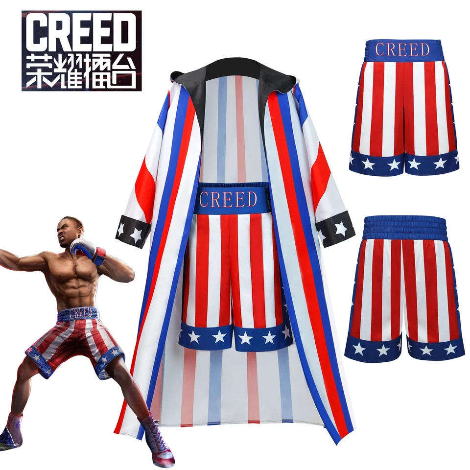 Movie Adonis Creed Cosplay Boxing Trunks Costume Outfits Halloween Carnival Suit