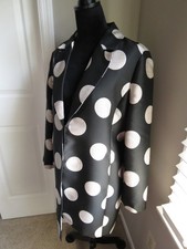 CHICO'S BLACK W/TEXTURED BEIGE CIRCLES BLAZER COAT-SIZE 12/CHICO'S 2