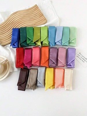 20 Colors Long Silk Scarf For Women Headband Hairband Casual Accessory
