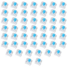 50 Pieces Blue Mechanical Keyboard Switches, 3 Pin PreLubricated Clicky Key S...