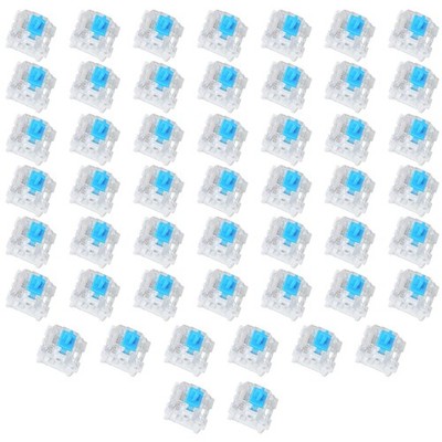 50 Pieces Blue Mechanical Keyboard Switches, 3 Pin PreLubricated Clicky Key S...