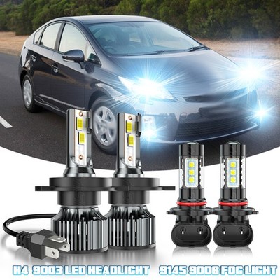 For Toyota Prius 2004-2009 6000K 4x LED Headlight Hi/Lo Beam Fog Light Bulbs kit