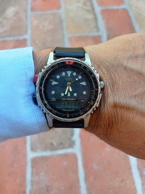 Adec Citizen Ana-Digi Alarm Chronograph Vintage Japan CE85-A0416