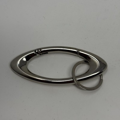 Y2K Oval Carabiner Clip Silver Metal Keychain Key Ring Hiking
